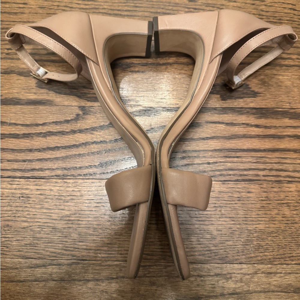 Naturalizer 27 Edit Nude Leather Ankle Strap Block Heel Sandals Size 9.5M - Picture 3 of 8